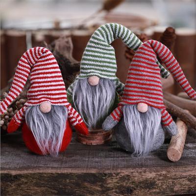 Weihnachtsgestreifte Mütze Gesichtsloser Puppe Kleine Puppe Schmuck Kinderplüschtier