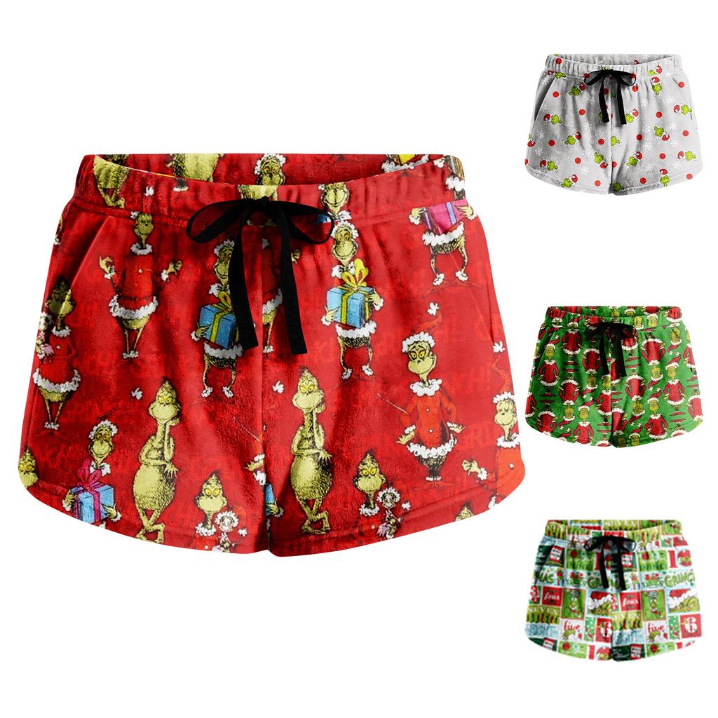 Women's Soft Stretch Flannel Short Side Pocket Drawstring Casual Pajama Pants Soft Pajama Pants