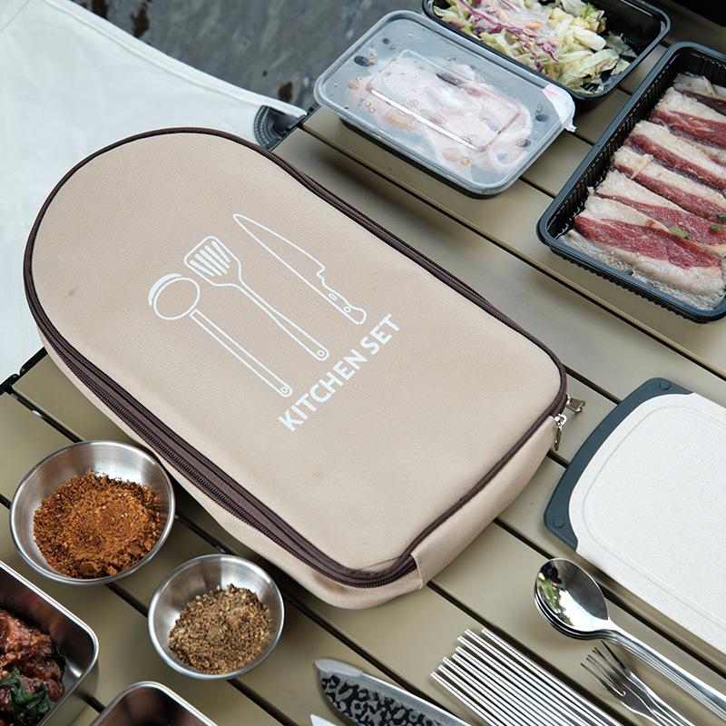 Portable Outdoor Tableware Set Picnic Knives Kitchenware Picnic Supplies Complete Camping Equipment for Camping