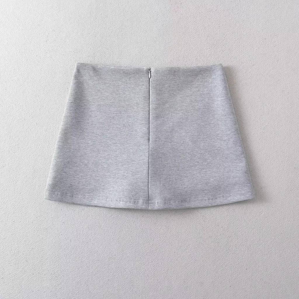 Chic Hip-Wrap Low Waist Short Skirt - European & American Style with Built-In Safety Shorts