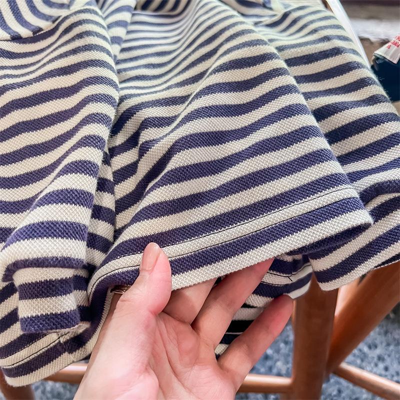 Deer Jonmi Autumn Korean Style Baby Boys Striped Shirts Long Sleeve Casual Toddlers Kids Pullovers Tops Children Clothes