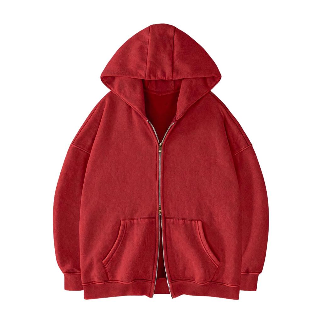 Women's Casual Color Zip-Up Hoodie Sweatshirt for Everyday Wear