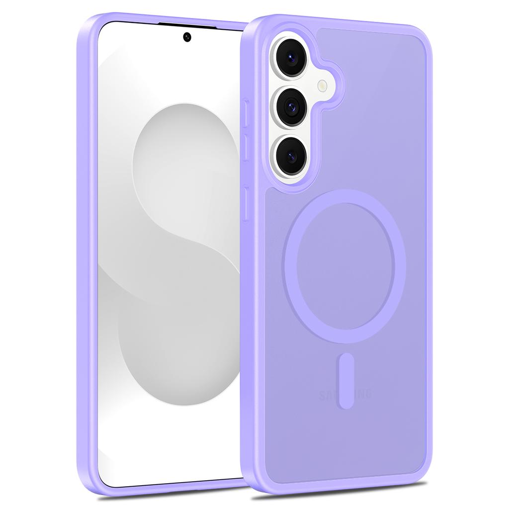 Haptik wie Haut Magnetische Handyhülle für Samsung Galaxy S25 FE 6,7 Zoll Magsafe Kabelloses Laden TPU-Rahmen Harte Kunststoff-Rückseite