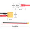 XT60 Male to O-Ring Cable – 1M 12AWG Silicone Wire | Reliable Connections for RC LiPo and FPV Drone Racing | Flexible and Durable