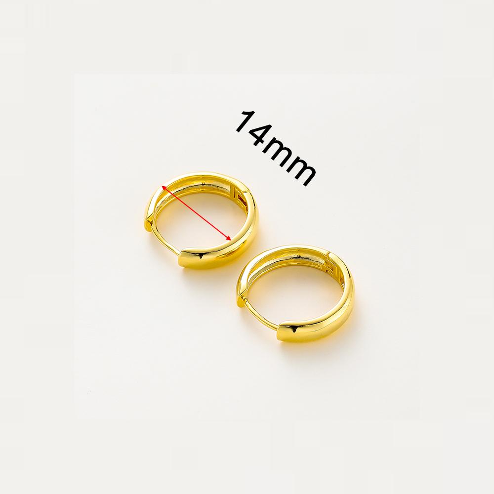 14K 18K Gold Plated Round Circle Gold Plated Hoop Earrings For Women Korean Fashion Ring Earrings Jewelry Accessories
