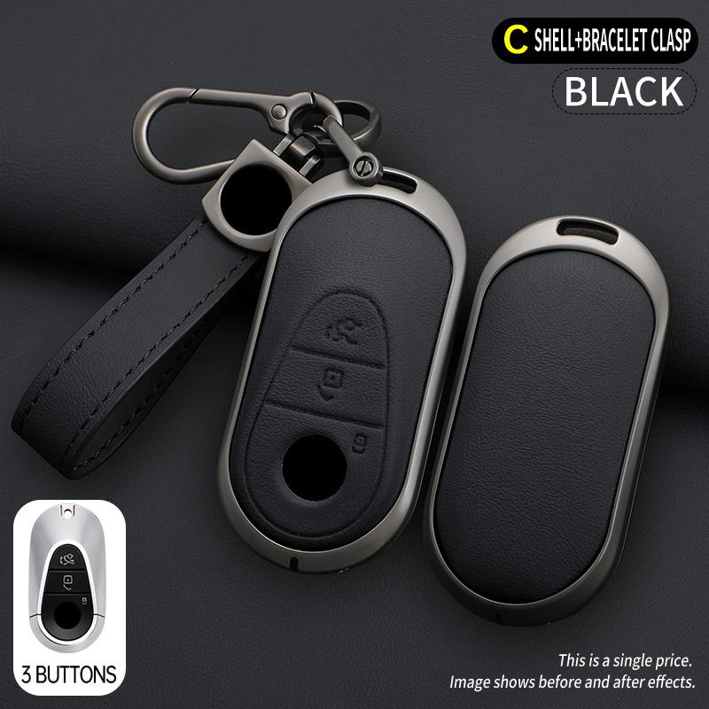Zinc Alloy Car Key Case Cover For Mercedes Benz C E S Class Glc W206 W223 W214 E300 C260 C300 S450 S500 Keychain Accessories