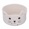 Cat Ear Cotton Rope Storage Basket Multi Functional Washable Round Woven Storage Basket for Tabletop White