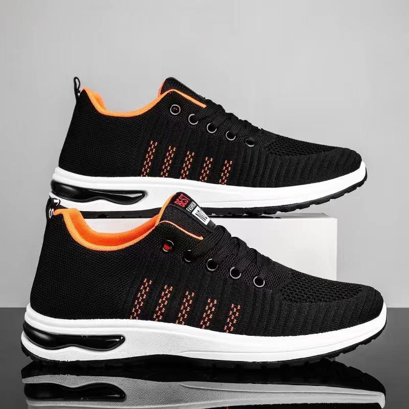 

New fly-woven men s shoes breathable versatile casual shoes mesh breathable sports shoes soft-soled casual men s shoes 44