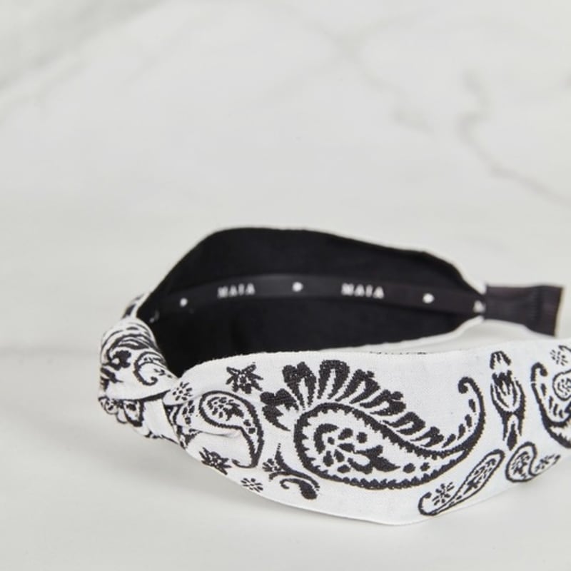 MAIA Paisley Hairband - Knot Black
