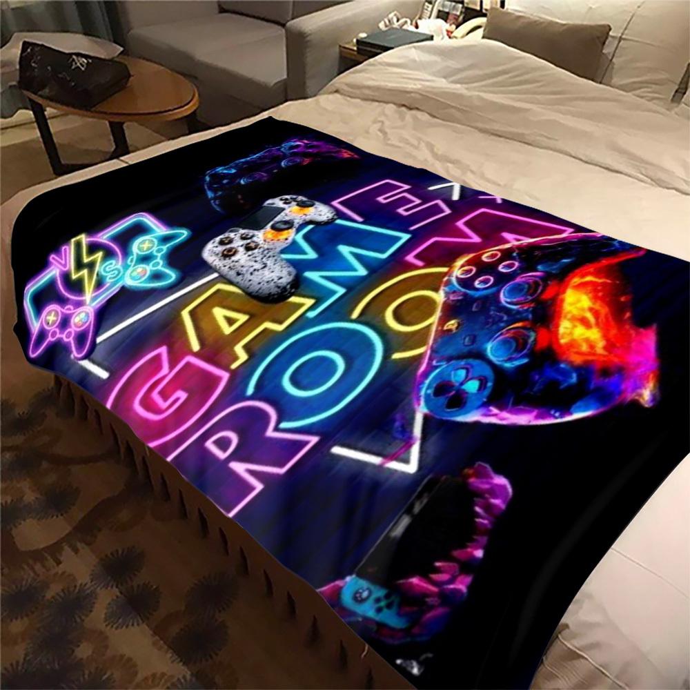 1Pc Game Room Print Flannel Blanket, High quality Digital Printing, Comfortable for All Seasons, Home DecorGifts821021