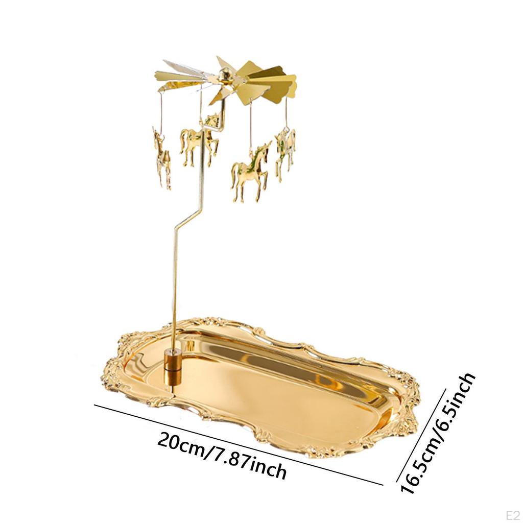 Rotating Tray Candle Holder Elegant Snack Multipurpose Candlelight Dinner Prop Decorative Coffee
