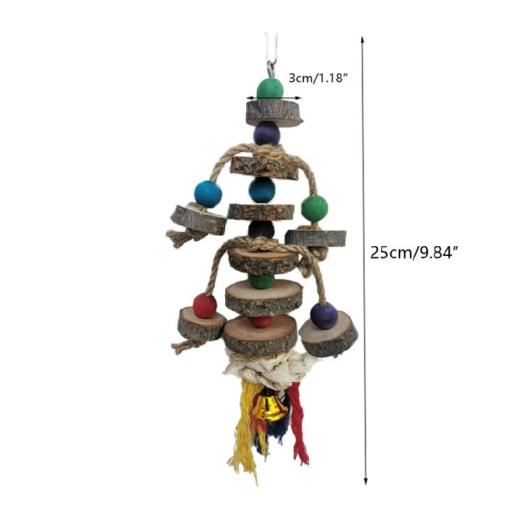 Bird Chewing Toy Parrot Cage Toys Wooden Blocks for Small Medium Parrots Birds