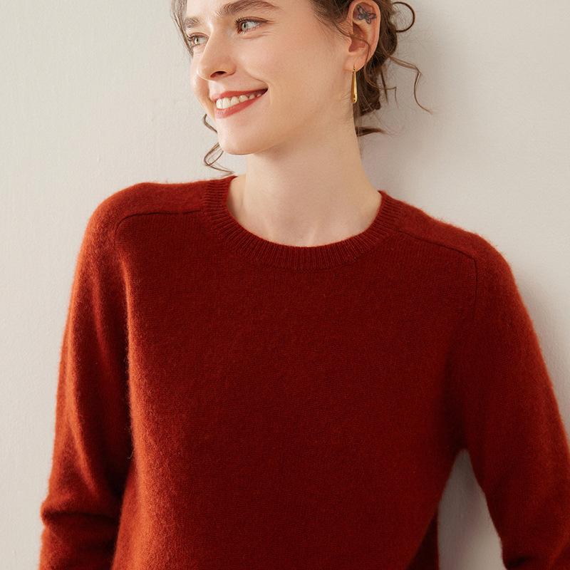 Women's Cashmere Saddle Shoulder Sweater - Thick Autumn/Winter Pullover
