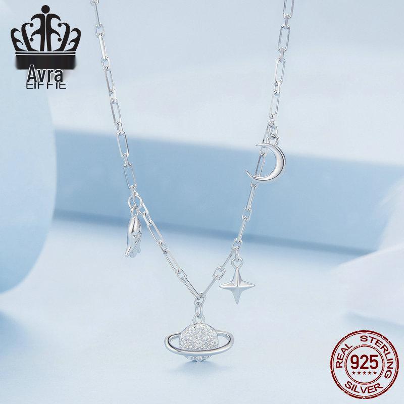 Avle Universe Star Necklace - S925 Sterling Silver with Platinum Plating, All-Match Jewelry for Women (BSN292)