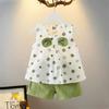 Girls Polka Dot Short Sleeve Outfit 2 Piece Set For Toddlers And Kids Aged 1 To 5 Years Old Summer Casual Clothing