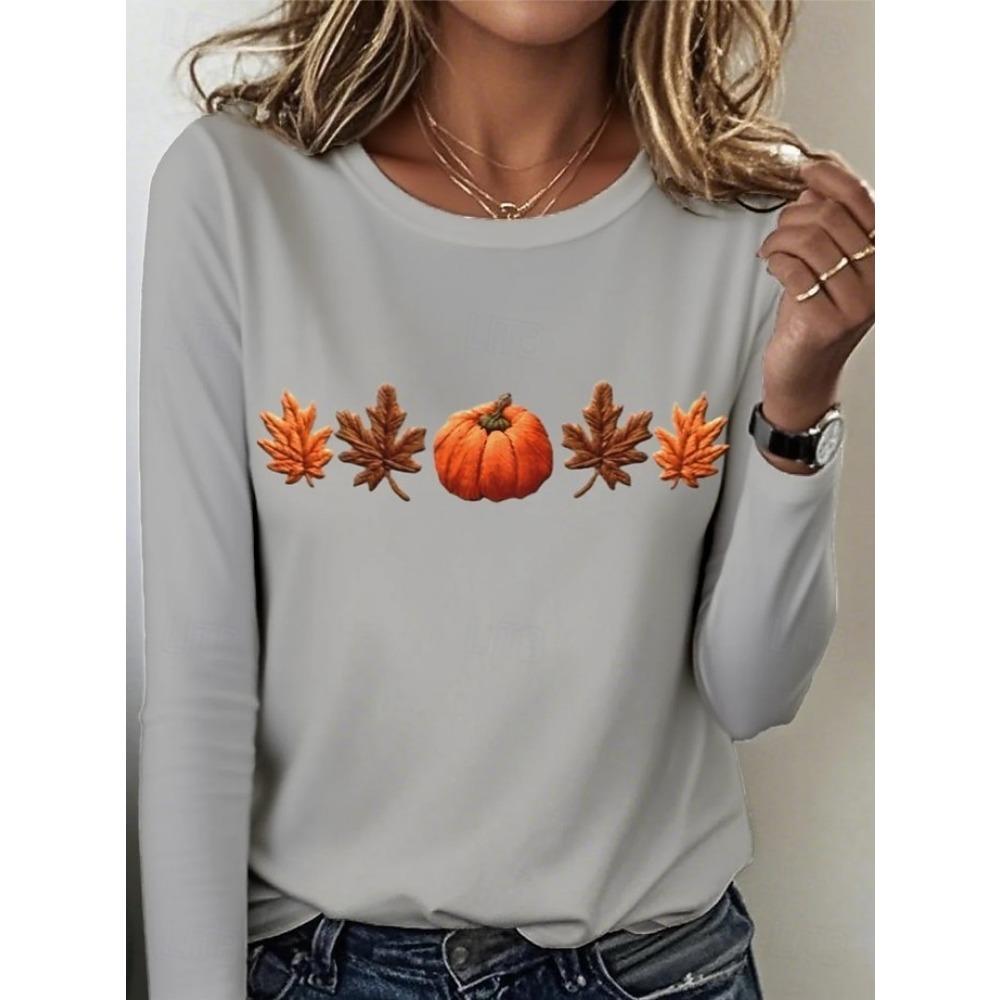 Dámské tričko s dlouhým rukávem tištěné 3D, ležérní a módní