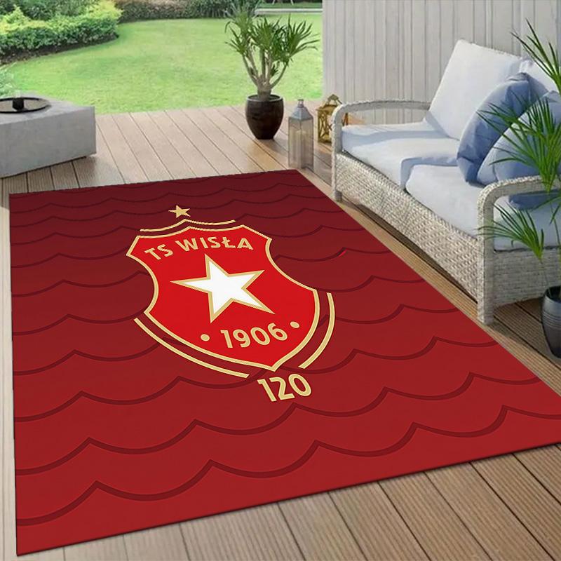 WISLA KRAKOW Flannel Pattern Square Carpet,Area Rug,Carpet Rug for Living Room Bedroom Sofa Playroom Decor,Non-slip Floor Mat