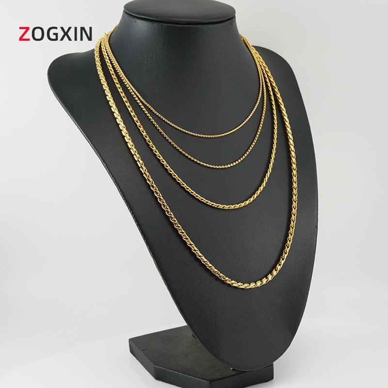 

18K Gold-Plated Stainless Steel Necklace - Women s Simple, Fashionable Clavicle Design Gold 1.2mm