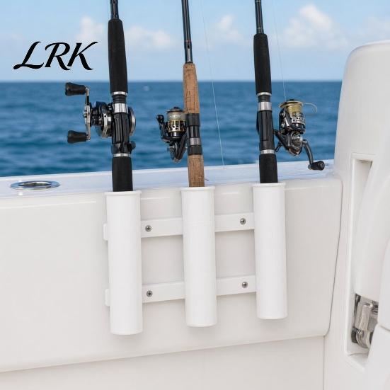 3 Link Tubes Fishing Rod Rack Boat Side Mount Holder, Pole Corrosion-resistant Holder Wall Vertical Bracket for Garage Marine Yacht