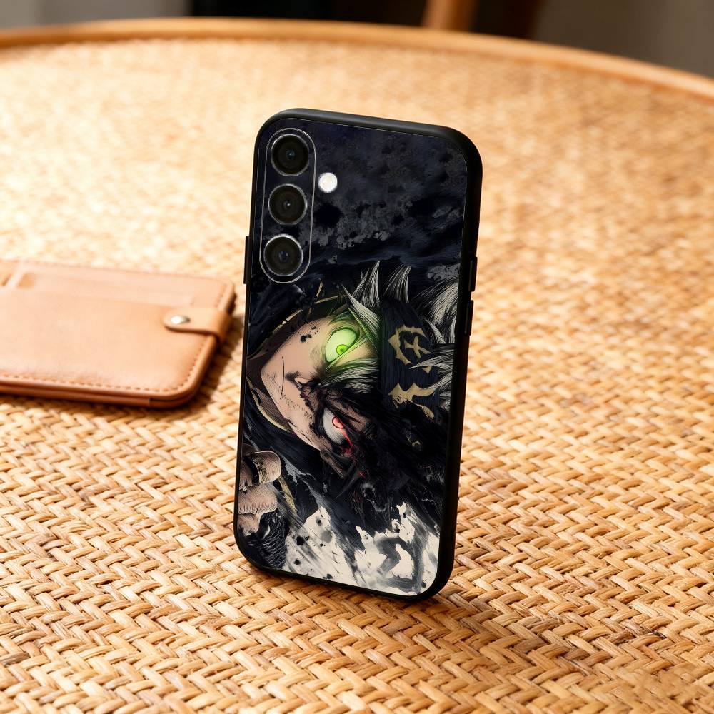 B-Black A-Asta Clover  Phone Case For Samsung  A73,A21s,A22,A31,A32,A52,A53,A71,A80,Soft Black Shell
