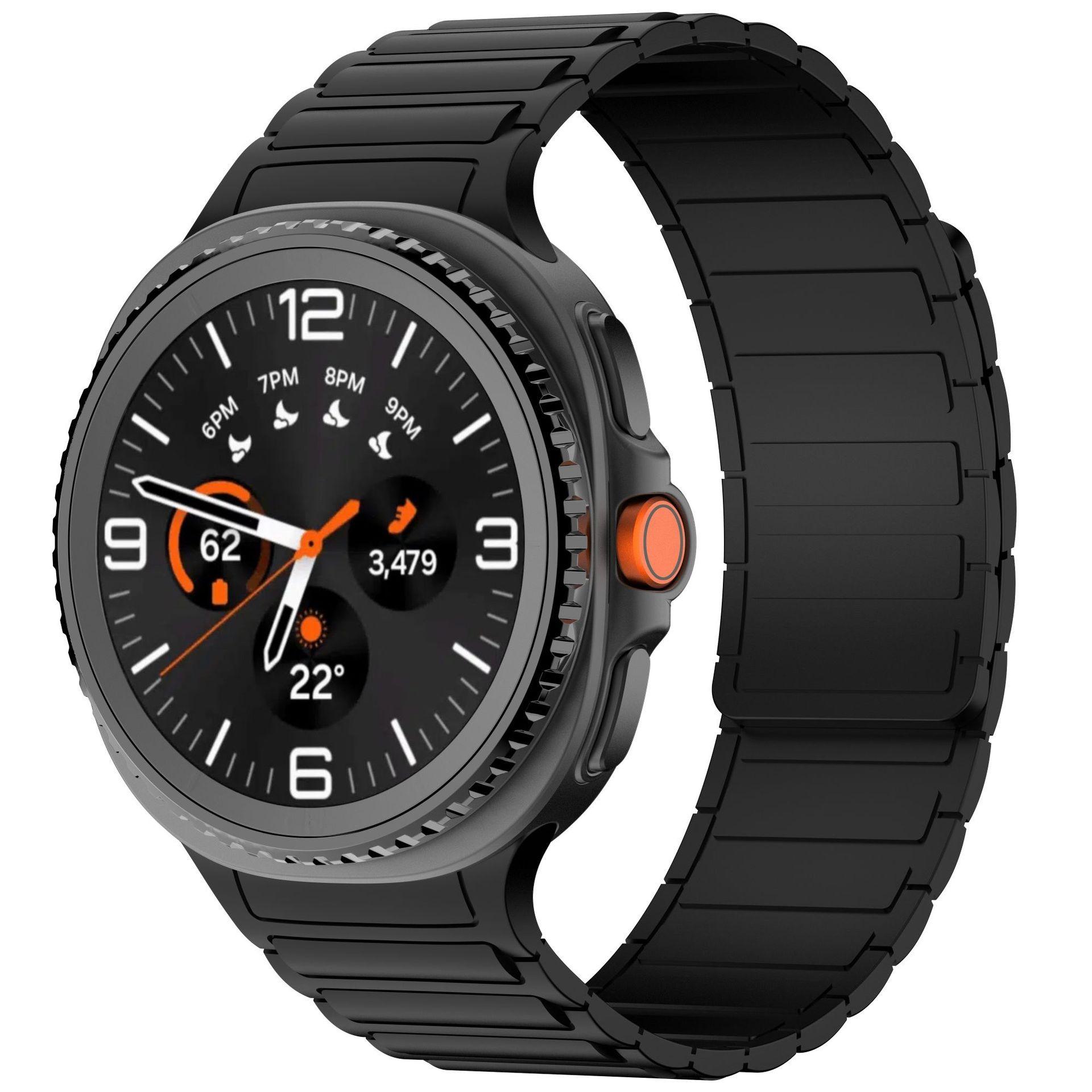 

Силиконовый ремешок для Samsung Galaxy Watch 8 40 мм 44 мм, магнитный браслет, аксессуары, ремешок для Galaxy Watch 8 Classic 46 мм Galaxy Watch 8 40mm чёрный