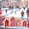Wooden Decor Set, Cute Table Ornaments For Living Room Bedroom Shelf Desktop