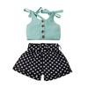 Toddler Baby Girls Sleeveless Solid Tops+ Love Printed Shorts Outfits Clothes