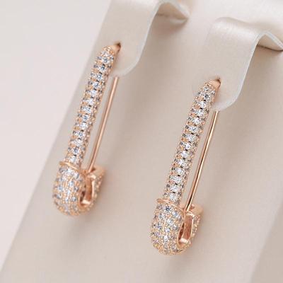 Vollzirkon Persönlichkeit Pin Form Ohrstecker moderne Mode Piercing Schmuck Mädchen Geschenke
