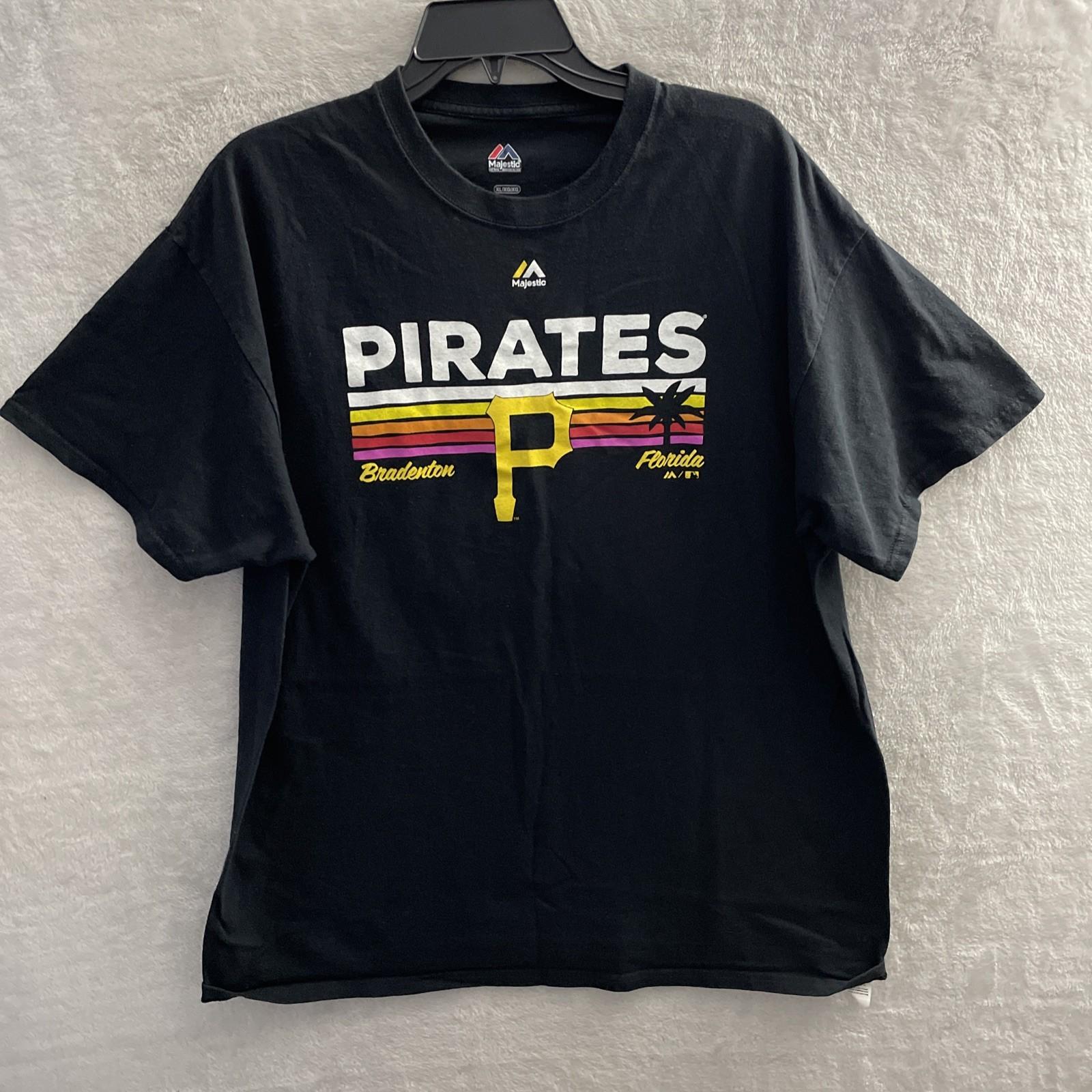 Величественная мужская футболка Pittsburg Pirates MLB XL Черная с принтом Хлопок Бейсбол S разноцветный