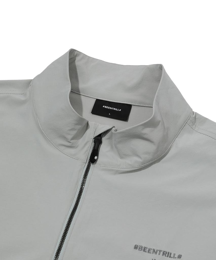 Beentrill Woven Tech Mandarin Collar Anorak Jumper (Light Gray)