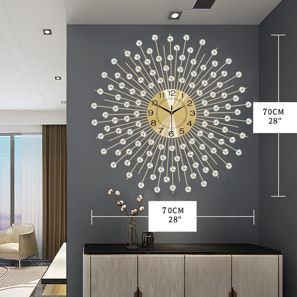 Trendy European Iron Art Living Room Wall Clock: Stylish Home Quartz Timepiece