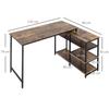Corner Desk Angled Desk PC Table Computer Desk Office Desk with Shelf Drawer, L-Shape, Particleboard Metal, Rustic Brown 135 X 90 X 79 Cm