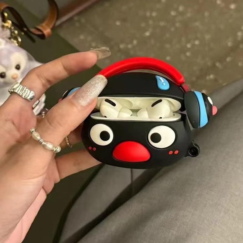 Cute Pingu Penguin Animal Generic Case Shockproof Soft Silicone Protective Cover For Airpods 1 2 3 4 Pro Pro2 Daily Use Fun Gift
