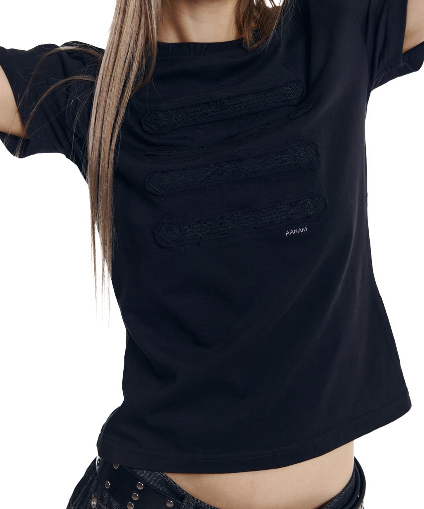 AAKAM Napoleon Corded Half Top (Black)