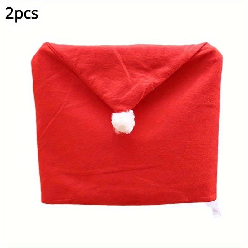 2/4/6ks vánoční dekorace potahy na židle, vánoční čepice na křeslo se sněhovou vločkou Santa Claus Red Hat, sady potahů na kuchyňské jídelní židle