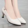 Damen High Heels, Eleganter und Göttinnenhafter Stil, Herbst- und Frühlingstil, Vielseitige Mittelhohe Schuhe aus Weichem Leder
