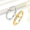 Elegant Gold Tone Cross Ring For Women Pave Set Cubic Zirconia Band Delicate Everyday Jewelry Gift
