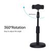 Supporto da tavolo per telefono cellulare Supporto per tablet con morsetto Altezza regolabile Base rotonda stabile portatile per