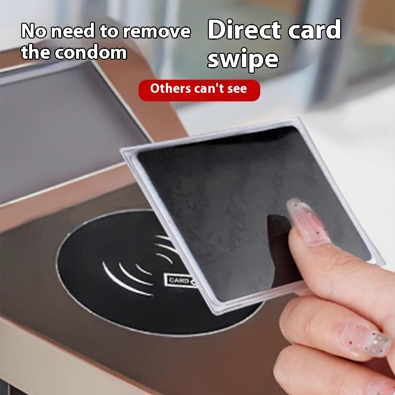 Anti-Peep Card Holder Double-Sided Id Card Protective Cover Bank Card Anti-Leakage Protection Privacy Document Holder Anti-Demag