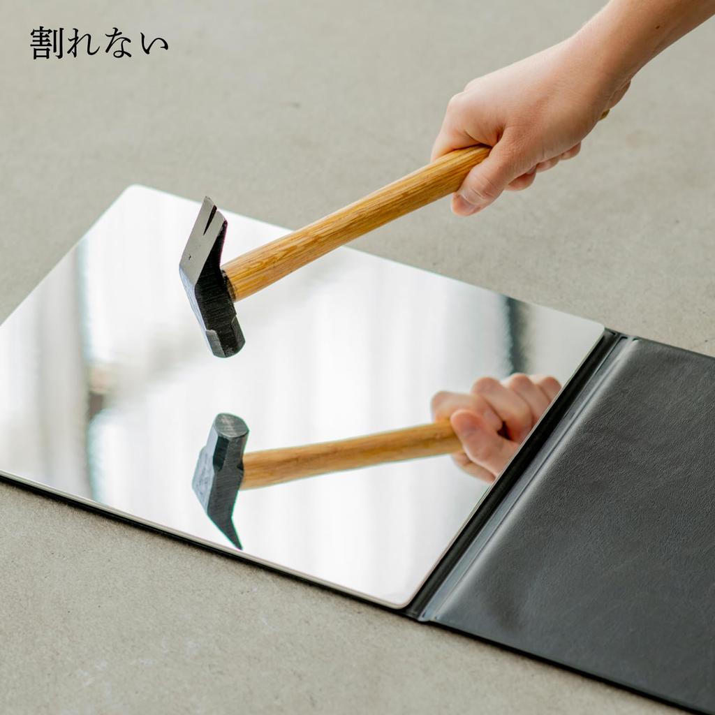 Horiuchi Mirror Industry's "Ikiiki Mirror" - Safe, Secure, and Unbreakable Mirror - Folding Mirror 3L Size - Makeup Mirror - Mother's Day, Respect for