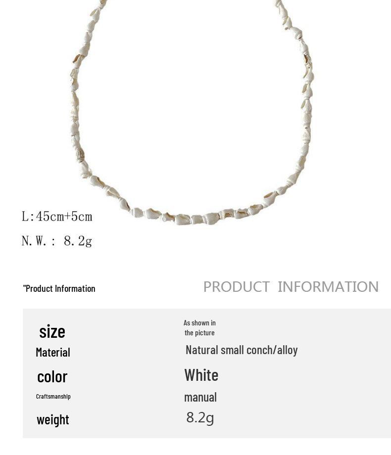 Natural Small Seashell Necklace – Handmade Beaded Choker – Summer Beach Style Versatile Accessory