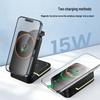 15W 3-in-1 Magnetic Wireless Charger Stand for Phone, Watch, Earbuds – Fast Charging, Portable, Foldable Desk Accessory