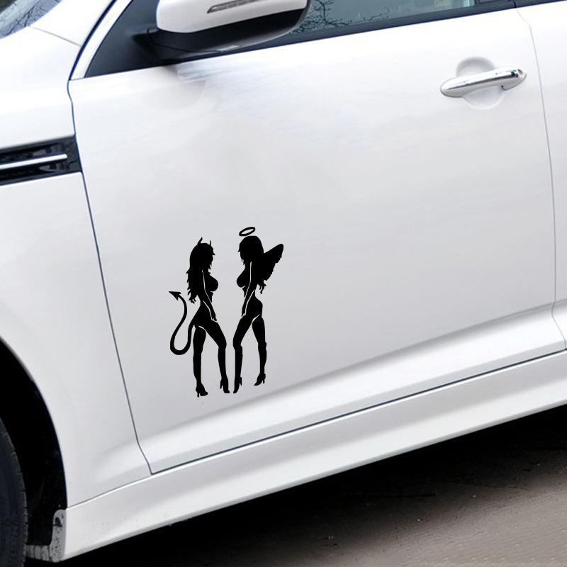 1PCS Stickers for Car Personality Sexiness Angels Demons Beauties Body Glass Bumper Decoration Waterproofing