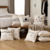 Luxuriöses Europäisches Minimalistisches Besticktes Zierkissen mit ausgefransten Rändern – Hochwertiges Lendenstützkissen für das Sofa.