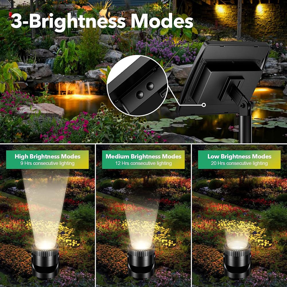 6 Light Solar Underwater Lights IP65 Waterproof Solar Light Outdoor Garden Light for Garden Yard Landscape Pathway Wall Lamp