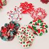 Bunte europäische & amerikanische Weihnachts-Satin-Scrunchies - Hochelastisches Haargummi & Kopfschmuck