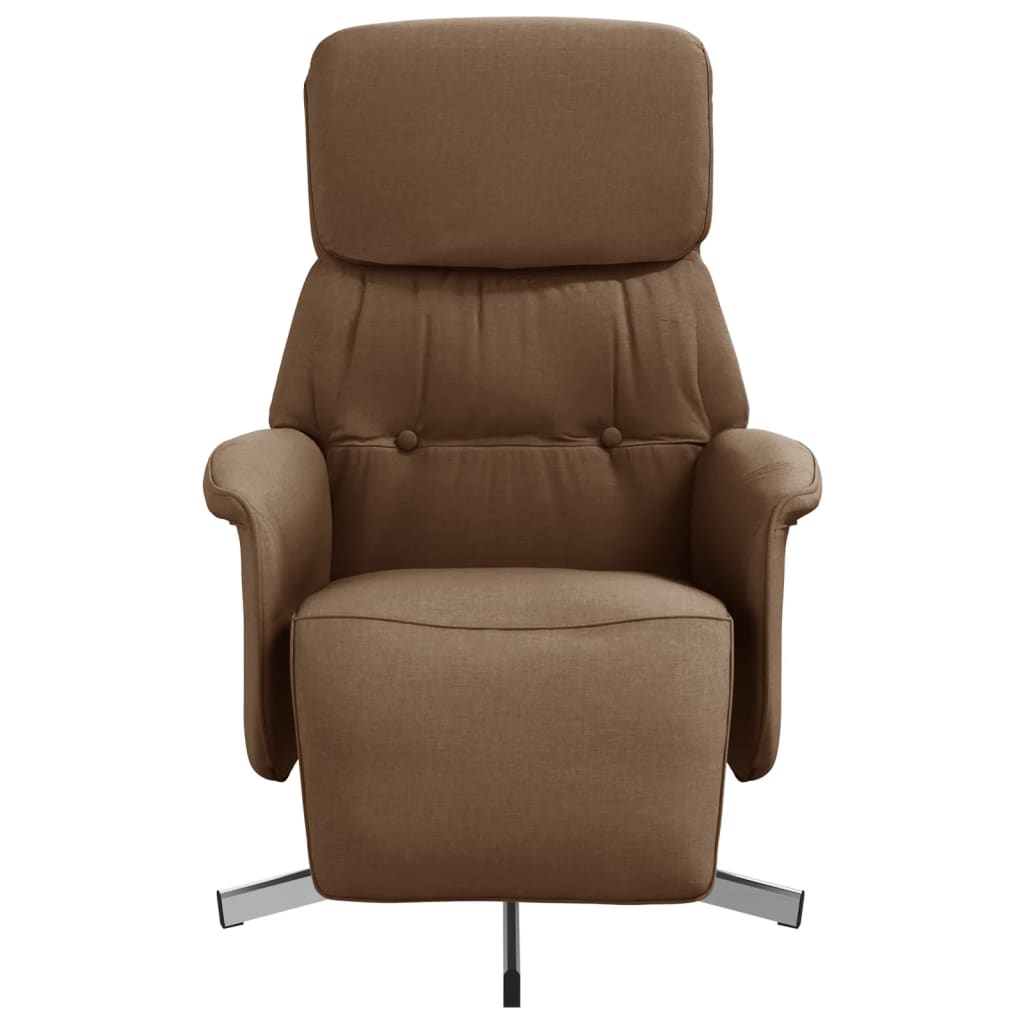 Brown Fabric Recliner Chair with Footrest