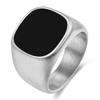 VQYSKO Men's Ring Punk Rock Smooth 316L Stainless Steel Signet Ring For Men Hip Hop Party Jewelry Male Wedding Anel