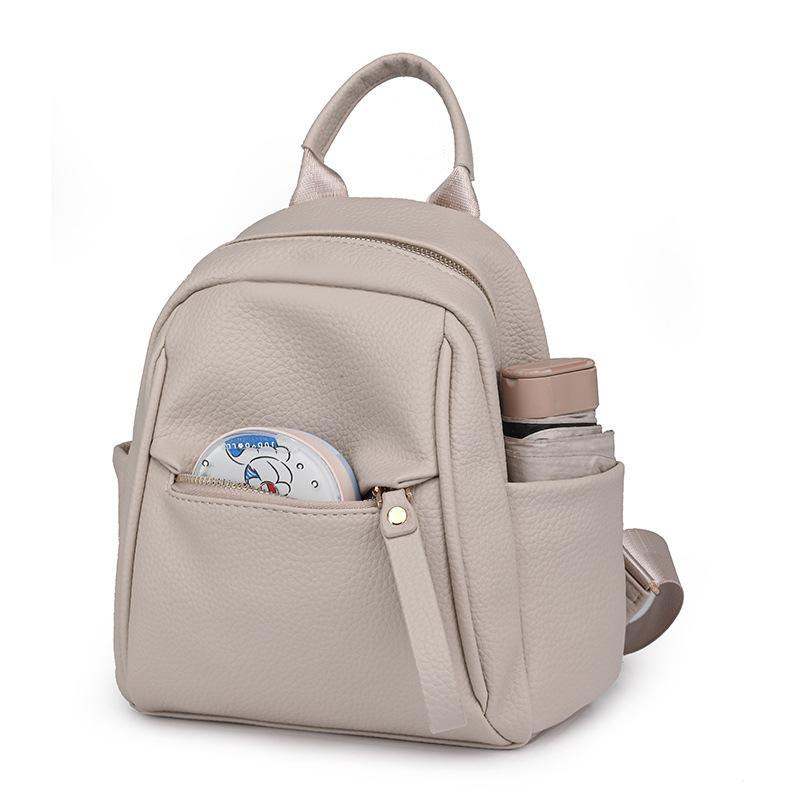 Bag Women's New Korean Version Soft Leather Women's Backpack Fashion Literary Travel Small Backpack