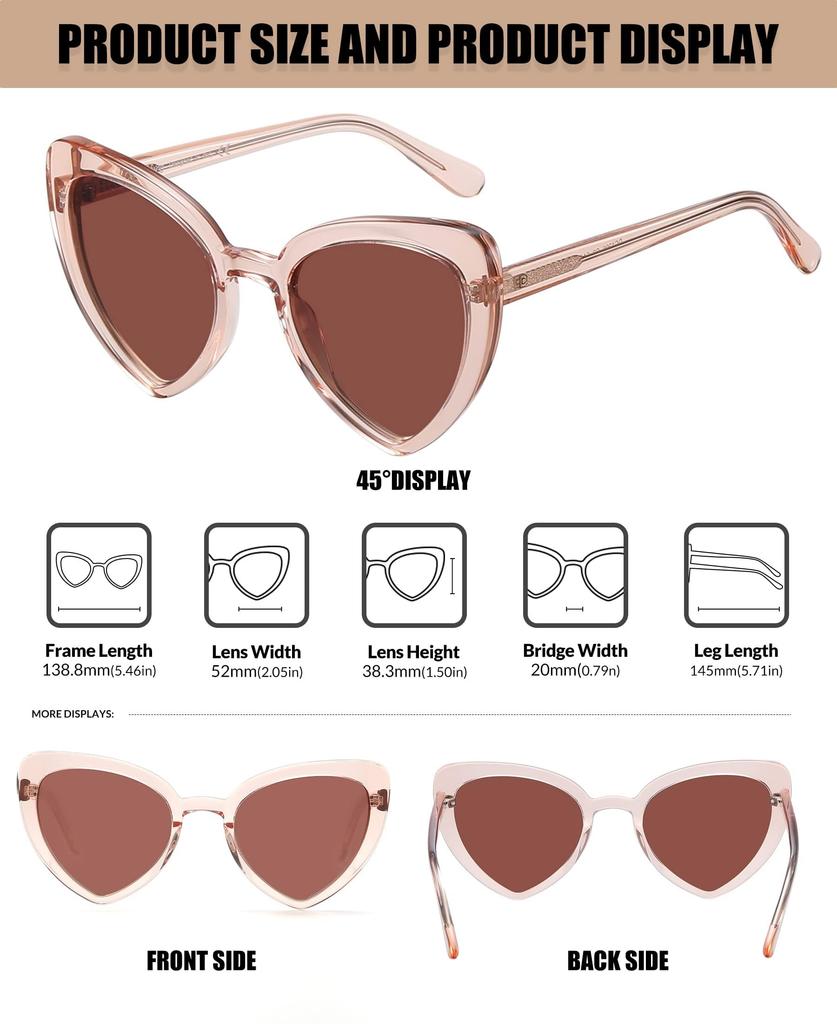 DUCO Polarized UV400 Stylish Driving 1206 Women's Sunglasses, Protection, Sunglasses, (Champagne-Brown)